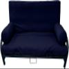 Full Size Futon Mattress Slipcover Set Including Bed Encasement Protector Cover, 2 Bolsters Pillows for Arms, Neck, Legs, Body Resting, Navy Blue view 1