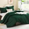 Litanika Comforters Emerald Green Oversized King Size, 3 Pieces Lightweight Solid Bedding Comforter Set, All Season Fluffy Bed Set (120x98In Comforter & 2 Pillowcases) view 4