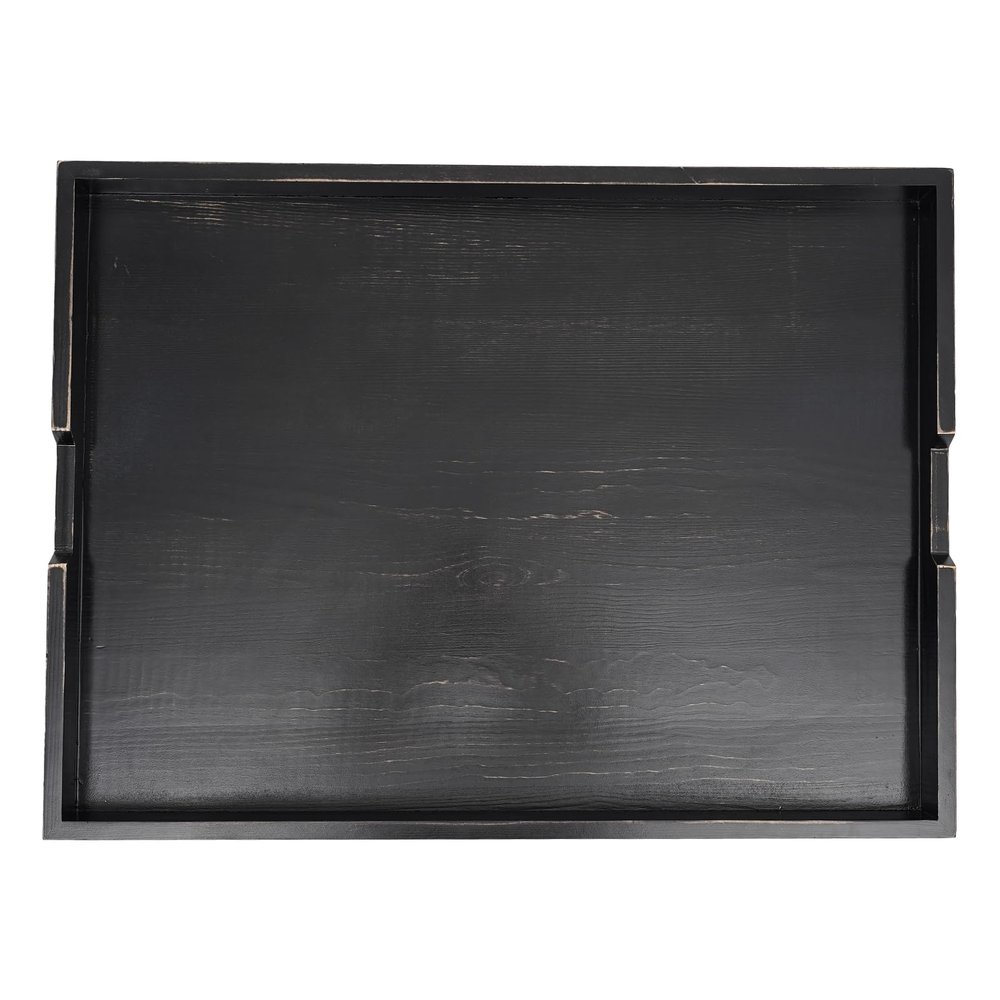 QIANMOON Noodle Board Stove Cover with Built-in Handles, Extra Thick Pine Wood Stove Top Cover Counter Space Cutting Board for Gas Electric Stove (black), Large, FTMU-00