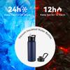 24oz Insulated Water Bottle with Straw Lid, Stainless Steel Metal Water Bottle with Straw & Wide Mouth Lid, Double Wall Vacuum Water Bottle for Hiking Camping, Navy 1 Pack view 4
