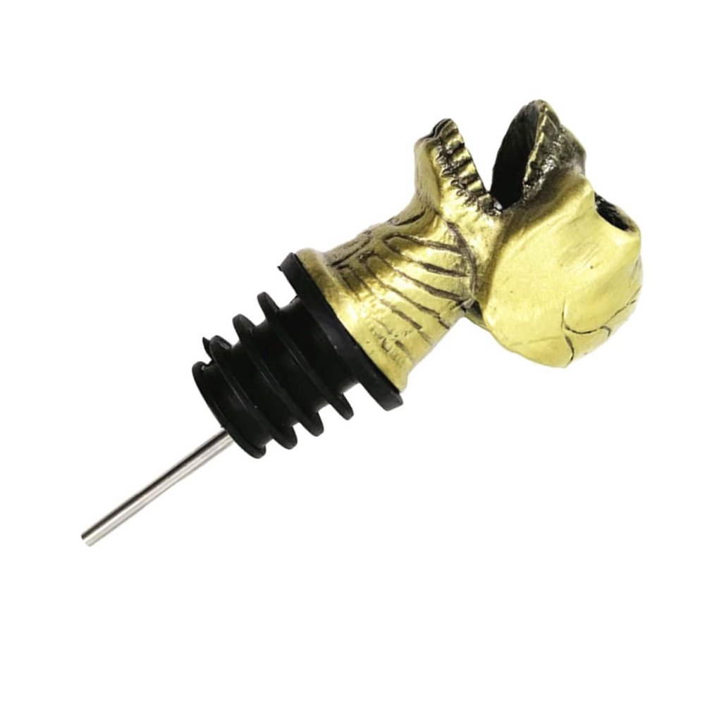 Ciieeo Halloween Skull Wine Bottle Stoppers Alloy Skull Head Wine Pourer Unique Design