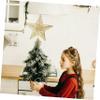 Ciieeo Christmas Tree Topper Star Gold Glittered Five-Pointed Star Jewelry Xmas Tree Decor view 2