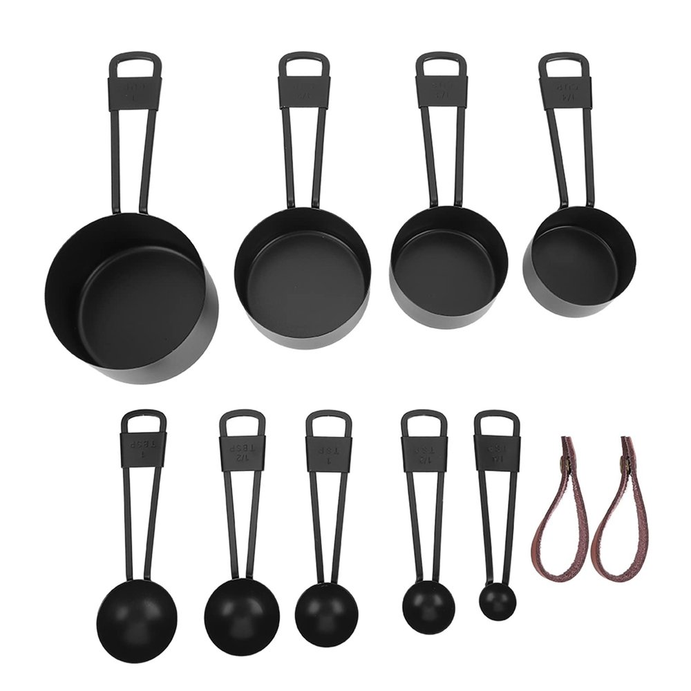 9Pcs Stainless Steel Measuring Cups Set, Liquid Dry Ingredients Measuring with Scale for Baking Liquid Solid Ingredients