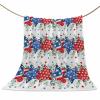 4th of July Throw Blankets, Patriotic Memorial Day Soft Fleece Blanket Decorative for Home Sofa Couch Chair Living Bedroom,50x60 inches, American Flag Stars Summer Poppy Eucalyptus view 1