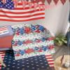4th of July Throw Blankets, Patriotic Memorial Day Soft Fleece Blanket Decorative for Home Sofa Couch Chair Living Bedroom,50x60 inches, American Flag Stars Summer Poppy Eucalyptus view 2