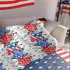 4th of July Throw Blankets, Patriotic Memorial Day Soft Fleece Blanket Decorative for Home Sofa Couch Chair Living Bedroom,50x60 inches, American Flag Stars Summer Poppy Eucalyptus view 4