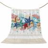 Coastal Beach Throw Blankets, Nautical Ocean Seashell Coral Starfish Soft Fleece Blanket Decorative for Home Sofa Couch Chair Living Bedroom,60x80 Inches, Brown Aqua Summer view 1