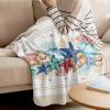 Coastal Beach Throw Blankets, Nautical Ocean Seashell Coral Starfish Soft Fleece Blanket Decorative for Home Sofa Couch Chair Living Bedroom,60x80 Inches, Brown Aqua Summer view 3