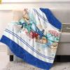 Coastal Beach Throw Blankets, Nautical Ocean Seashell Coral Starfish Soft Fleece Blanket Decorative for Home Sofa Couch Chair Living Bedroom,50x60 inches, Blue Teal Summer view 2