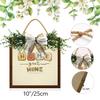 LERJIMUX Home Sweet Home Wreaths Decor Sign Front Door, Round Wood Hanging Sign with Ribbon Bow and Artificial Green Leaves, Farmhouse Porch Decorations for Home 10 Inch view 2