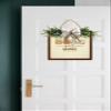 LERJIMUX Home Sweet Home Wreaths Decor Sign Front Door, Round Wood Hanging Sign with Ribbon Bow and Artificial Green Leaves, Farmhouse Porch Decorations for Home 10 Inch view 4