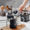 Milk Frothing Pitcher, Stainless Steel Latte Steaming Frothing Pitcher Coffee Milk Frother Cup with Olecranon Type Outlet Milk Frothing Jug for Bar Office Coffee Lovers (Black 450ML) view 2
