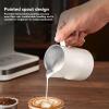 Milk Frothing Pitcher, Stainless Steel Latte Steaming Frothing Pitcher Coffee Milk Frother Cup with Olecranon Type Outlet Milk Frothing Jug for Bar Office Coffee Lovers (Black 450ML) view 4