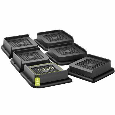 Yookwutar Bed Risers 1 inch, 2 inch, 3 inch, 4 inch, 6 inch, 8 inch Heavy Duty, Oversized Furniture Riser for Couch Sofa Table Chair Leg Frame Dorm, Support up to 6000 Lbs (Black 6 Pack, 1 inch)