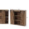 LuxenHome Farmhouse Wood Sliding 2-Door Wall Storage Cabinet Wood Mounted Wall Cabinet Accent Cabinet with 3 Shelves for Sideboard Buffet Cabinet,Living Room, Dining Room, Kitchen view 2