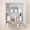 Bathroom Mirror Cabinet with 3 Layer Shelf, Hanging Home Pharmacy, Adjustable Laminate, Easy to Assemble, 18.9"" W x 24.2"" H x 6.7"" D, 48*17*61.5cm, White view 4