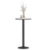 Antourlamm Modern Kitchen Dining Table, Round Bar Table High Top Table with Iron Stable Frame and Base, Freestanding Breakfast Desk Cocktail Pub Table End Side Table (Size : Height 105cm) view 1
