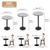 Antourlamm Modern Kitchen Dining Table, Round Bar Table High Top Table with Iron Stable Frame and Base, Freestanding Breakfast Desk Cocktail Pub Table End Side Table (Size : Height 105cm) view 2