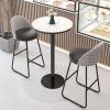 Antourlamm Modern Kitchen Dining Table, Round Bar Table High Top Table with Iron Stable Frame and Base, Freestanding Breakfast Desk Cocktail Pub Table End Side Table (Size : Height 105cm) view 3