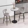 Antourlamm Modern Kitchen Dining Table, Round Bar Table High Top Table with Iron Stable Frame and Base, Freestanding Breakfast Desk Cocktail Pub Table End Side Table (Size : Height 105cm) view 4