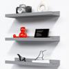 RICHER HOUSE 3 Set Floating Shelves for Wall, 16 inches Wall Mounted Shelves with Lip for Storage, Display Picture Ledge Shelf for Bedroom Bathroom Kitchen Living Room Decor, Modern Grey view 1