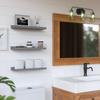 RICHER HOUSE 3 Set Floating Shelves for Wall, 16 inches Wall Mounted Shelves with Lip for Storage, Display Picture Ledge Shelf for Bedroom Bathroom Kitchen Living Room Decor, Modern Grey view 2