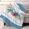 Coastal Beach Throw Blankets, Nautical Ocean Seashell Coral Starfish Soft Fleece Blanket Decorative for Home Sofa Couch Chair Living Bedroom,50x80 inches, Lake Blue Summer view 2