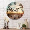 COCOKEN Los Angeles City Landscape Wall Clock Los Angeles Clock 12 Inch PVC Wall Clocks Battery Operated Non-Ticking Rustic Cabin Wall Home Decor for Farmhouse view 1