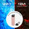 24oz Insulated Water Bottle with Straw Lid, Stainless Steel Metal Water Bottle with Straw & Wide Mouth Lid, Double Wall Vacuum Water Bottle for Hiking Camping, Pink 1 Pack view 4
