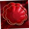 Alipis Fruit Plate - Chinese Wedding Serving Tray Platter Dessert Plate Plastic Candy Dishes Coffee Tray Food Serving Tray for Chinese New Year Wedding Party(L), 27.00X27.00X6.00CM, Red view 4