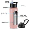 24oz Insulated Water Bottle with Straw Lid, Stainless Steel Metal Water Bottle with Straw & Wide Mouth Lid, Double Wall Vacuum Water Bottle for Hiking Camping, Pink 4 Pack view 2