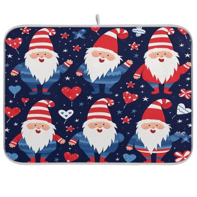 Cute Gnmoes American National Day Dish Drying Mat 18x24 Absorbent Dishes Pad Dish Drainer Mat Protector for Kitchen Fast Dry