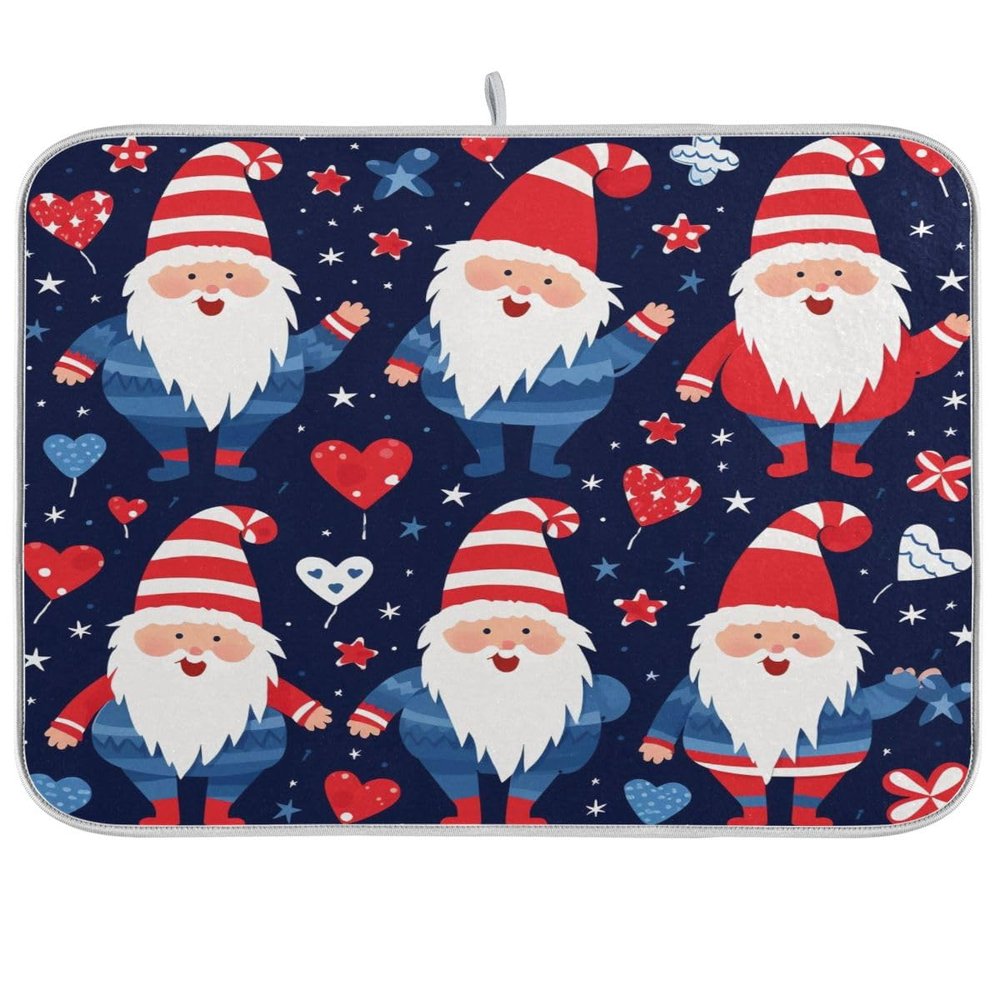 Cute Gnmoes American National Day Dish Drying Mat 18x24 Absorbent Dishes Pad Dish Drainer Mat Protector for Kitchen Fast Dry