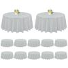 12 Pack Round Tablecloth Light Grey Tablecloths 120 Inch,Circle Polyester Table Cloth,Washable Fabric Stain and Wrinkle Resistant Premium Round Table Cover for Wedding Parties Banquet Reception Dining view 1