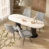 Nalupatio Modern Dining Chairs Set of 4, Comfy Dining Room Chairs with Thick Cushions, Upholstered Fabric Kitchen Side Chairs with Metal Legs, Grey view 1