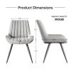 Nalupatio Modern Dining Chairs Set of 4, Comfy Dining Room Chairs with Thick Cushions, Upholstered Fabric Kitchen Side Chairs with Metal Legs, Grey view 2
