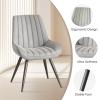 Nalupatio Modern Dining Chairs Set of 4, Comfy Dining Room Chairs with Thick Cushions, Upholstered Fabric Kitchen Side Chairs with Metal Legs, Grey view 3