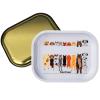 2Pcs Metal Decorative Tray Small Size-7"x5.5" Cute Cartoon Rolling Tray Combo, Premium Dainty Storage Tray, Serving Trays, Organizer Trays (2pcs-White) view 3