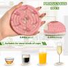 ALAZA Mushroom 6 Pcs Drink Coasters with Holder Absorbent Round Woven Coaster Set for Home Decor Bar Tabletop Cups view 3