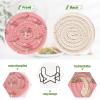 ALAZA Mushroom 6 Pcs Drink Coasters with Holder Absorbent Round Woven Coaster Set for Home Decor Bar Tabletop Cups view 4