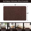 LOCHAS Luxury Bathroom Rug Shaggy Bath Mat 24 x 36 Inch, Washable Non Slip Bath Rugs for Bathroom Shower, Soft Plush Chenille Absorbent Carpets Mats, Brown view 2