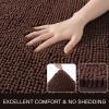 LOCHAS Luxury Bathroom Rug Shaggy Bath Mat 24 x 36 Inch, Washable Non Slip Bath Rugs for Bathroom Shower, Soft Plush Chenille Absorbent Carpets Mats, Brown view 3