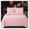 ADovz 100% Cotton Quilted Bed Spread Set Pillow Shams Queen Size Embroidery Chic Leaves Pattern Solid Bedspread Bedding Coverlet Set,Bed Sheets, 230X250cm 3Pcs, FH-762 view 1