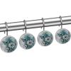Daisy Butterflies on Rustic Plank Shower Curtain Hooks Set of 12, Decorative Shower Curtain Rings for Bathroom, Rust Resistant Shower Curtain Hangers Bathroom Decor Accessories view 2