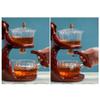 ZMQJEQANBG Semi Automatic Glass Teapot Set Drip Rotating Lazy Kungfu Tea Pot Set with Infuser Cover Bowl 6 Tea Cups Teapot (Color : Style5) view 2