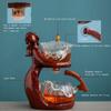 ZMQJEQANBG Semi Automatic Glass Teapot Set Drip Rotating Lazy Kungfu Tea Pot Set with Infuser Cover Bowl 6 Tea Cups Teapot (Color : Style5) view 3
