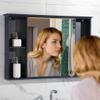 Bathroom Mirror Cabinet Single Mirrored Door - Modern Toilet Cupboard Storage Unit with Mirror Doors Adjustable Shelf, Wall-Mounted Push-Pull Waterproof Bathroom Storage Cabinet view 3