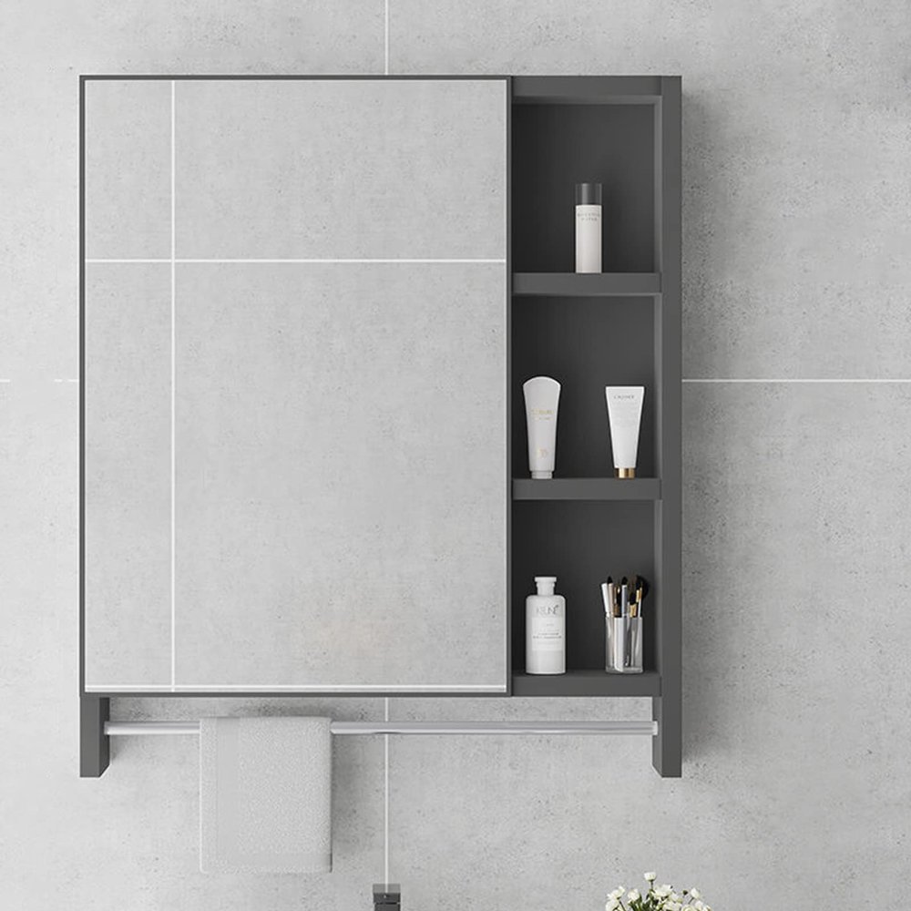 Bathroom Mirror with Storage, Medicine Cabinet Wall Mount Bathroom Medicine Cabinets Wall Mirror Storage Shelf with 3-Shelves Storage Organizer Kitchen Cupboard