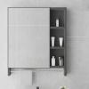 Bathroom Mirror with Storage, Medicine Cabinet Wall Mount Bathroom Medicine Cabinets Wall Mirror Storage Shelf with 3-Shelves Storage Organizer Kitchen Cupboard view 1