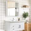 Bathroom Mirror with Storage, Medicine Cabinet Wall Mount Bathroom Medicine Cabinets Wall Mirror Storage Shelf with 3-Shelves Storage Organizer Kitchen Cupboard view 2